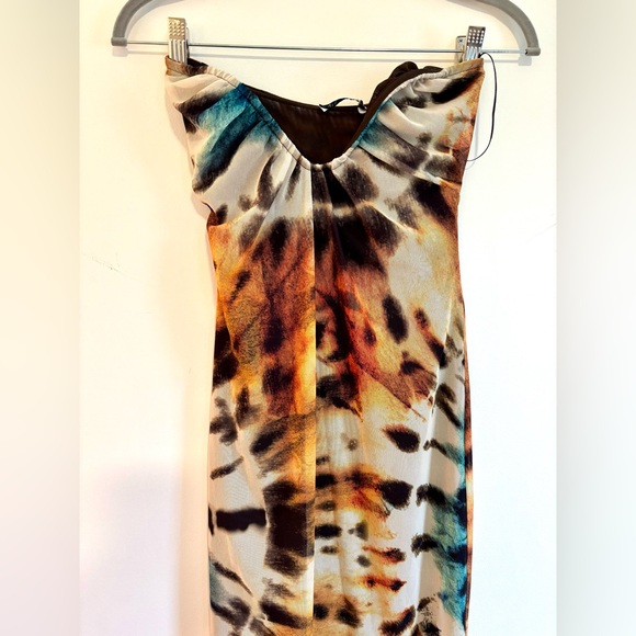 Strapless mesh tie dye Zara maxi dress - small - NWT - Picture 3 of 5
